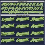 Custom Name and Number Softball Jersey - Personalized Navy Neon Green Pinstripe Gray Two-Button Unisex Design Personalized