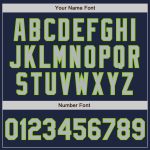 Custom Name and Number Softball Jersey - Personalized Navy Neon Green Pinstripe Gray Two-Button Unisex Design Personalized
