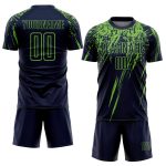Custom Soccer Uniform Jersey with Personalized Name and Number - Navy Neon Green Sublimation Team Gear Personalized Navy