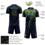 Custom Soccer Uniform Jersey with Personalized Name and Number - Navy Neon Green Sublimation Team Gear Personalized Navy