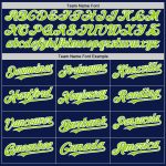 Custom Name & Number 3D Pattern Twinkle Star Baseball Jersey - Personalized Navy Green-White Gradient Design Personalized