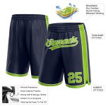 Personalized Authentic Basketball Shorts with Custom Name & Number - Navy Neon Green-White Team Gear Personalized Navy Neon