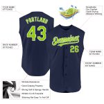 Personalized Authentic Baseball Jersey - Navy Neon Green-White Sleeveless Design Personalized Navy Neon Green-White Authentic