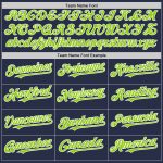 Personalized Authentic Baseball Jersey - Navy Neon Green-White Sleeveless Design Personalized Navy Neon Green-White Authentic