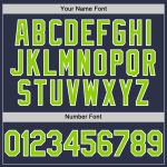 Custom Personalized Throwback Baseball Jersey - Navy Neon Green & White with Name and Number Personalized Navy Neon Green-White