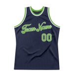 Custom Personalized Throwback Basketball Jersey with Name & Number - Navy Neon Green-White Personalized Navy Neon Green-White