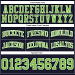 Custom Name and Number Personalized Basketball Shorts - Navy Neon Green White Authentic Throwback Design Personalized Navy