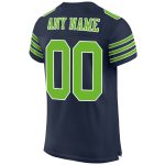Personalized Navy Football Jersey Neon Green and White Mesh Authentic Design Personalized Navy Neon Green-White Mesh Authentic