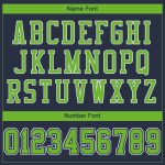 Custom Personalized Football Jersey with Team Name and Number in Navy, Neon Green, and White Mesh Personalized Navy Neon