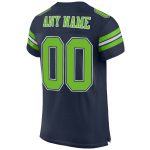 Custom Personalized Football Jersey with Team Name and Number in Navy, Neon Green, and White Mesh Personalized Navy Neon