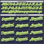 Custom Team Baseball Jersey with Personalized Name and Number - Navy Neon Green-White Mesh Authentic Throwback Personalized
