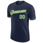 Custom Team Name Number Neon Green and White Personalized Performance T-Shirt Navy Personalized Navy Neon Green-White Performance
