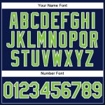 Custom Name and Number Personalized Navy Neon Green-White Performance Golf Polo Shirt Personalized Navy Neon Green-White