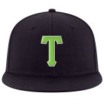 Custom Adjustable Snapback Hat with Personalized Name and Number - Navy Neon Green-White Stitched Team Gear Personalized