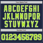 Personalized Navy Green and White Unisex Softball Jersey - Two-Button Design Personalized Navy Neon Green-White Two-Button
