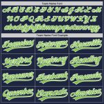 Custom Name and Number Unisex Softball Jersey - Personalized Navy Neon Green White Two-Button Design Personalized Navy Neon