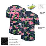 Custom Tropical Hawaii Flamingo Performance T-Shirt with Personalized Name and Number - Navy Neon Pink-White 3D Pattern Design