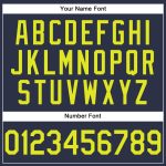Custom Team Performance T-Shirt with Personalized Navy Neon Yellow Name & Number Personalized Navy Neon Yellow Performance