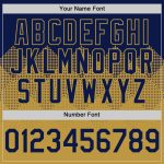 Custom Name & Number Personalized Navy Gold 3D Gradient Baseball Jersey with Square Shapes Design Personalized Navy Old Gold