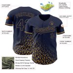 Personalized Leopard Print Fade Baseball Jersey in Navy and Old Gold - Custom Name & Number Fashion Team Shirt Personalized