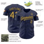 Custom Baseball Jersey - Personalized Navy Gold Black 3D Abstract Splatter Texture with Team Name and Number Personalized