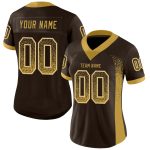 Custom Name & Number Navy Gold-Cream Mesh Drift Fashion Football Jersey - Personalized Team Apparel Personalized Navy Old