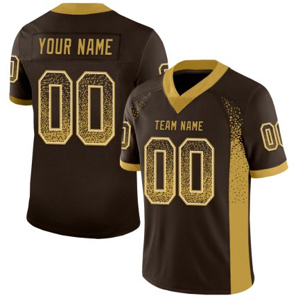 Custom Name & Number Navy Gold-Cream Mesh Drift Fashion Football Jersey - Personalized Team Apparel Personalized Navy Old