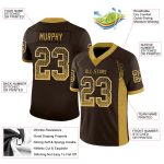 Custom Name & Number Navy Gold-Cream Mesh Drift Fashion Football Jersey - Personalized Team Apparel Personalized Navy Old
