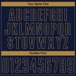 Custom Name Number Soccer Jersey - Personalized Navy Old Gold Pinstripe Fade Fashion Uniform Personalized Navy Old Gold Pinstripe