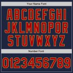 Custom Name and Number Unisex Softball Jersey - Personalized Navy and Old Gold Pinstripe, Two-Button Design Personalized