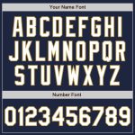 Custom Name and Number Unisex Softball Jersey - Personalized Navy and Old Gold Pinstripe Two-Button Design Personalized Navy