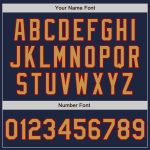 Custom Name and Number Baseball Jersey in Personalized Navy, Gold, and Red - Authentic Team Apparel Personalized Navy Old