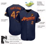 Personalized Navy Gold Red Authentic Baseball Jersey for Men and Women Personalized Navy Old Gold-Red Authentic Baseball