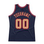 Custom Name and Number Personalized Navy Old Gold-Red Basketball Jersey - Authentic Throwback Team Apparel Personalized Navy