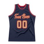 Custom Name and Number Personalized Navy Old Gold-Red Basketball Jersey - Authentic Throwback Team Apparel Personalized Navy