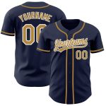 Personalized Authentic Baseball Jersey in Navy, Old Gold & White Colors Personalized Navy Old Gold-White Authentic Baseball