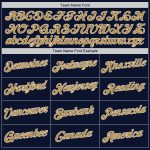 Custom Name and Number Navy Gold-White Authentic Baseball Jersey - Personalized Team Apparel Personalized Navy Old Gold-White