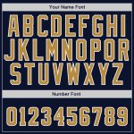 Custom Name and Number Navy Gold-White Authentic Baseball Jersey - Personalized Team Apparel Personalized Navy Old Gold-White
