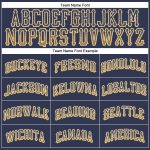Personalized Navy Gold White Drift Baseball Jersey Custom Name Number Authentic Team Apparel Personalized Navy Old Gold-White