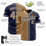 Custom Name and Number Baseball Jersey - Personalized Navy Gold-White Gradient Fashion Jersey Personalized Navy Old Gold-White