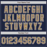 Custom Name and Number Baseball Jersey - Personalized Navy Gold-White Gradient Fashion Jersey Personalized Navy Old Gold-White