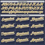 Personalized Navy Sleeveless Baseball Jersey - Authentic Gold and White Design Personalized Navy Old Gold-White Authentic