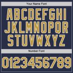 Personalized Navy Sleeveless Baseball Jersey - Authentic Gold and White Design Personalized Navy Old Gold-White Authentic