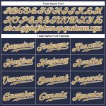 Custom Name and Number Personalized Navy Baseball Jersey - Old Gold-White Authentic Sleeveless Team Gear Personalized Navy