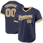 Custom Name Number Baseball Jersey - Personalized Throwback Navy Old Gold White Team Jersey Authentic Personalized Navy Old