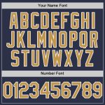 Custom Name Number Baseball Jersey - Personalized Throwback Navy Old Gold White Team Jersey Authentic Personalized Navy Old