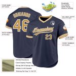 Custom Name Number Baseball Jersey - Personalized Throwback Navy Old Gold White Team Jersey Authentic Personalized Navy Old