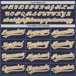 Custom Name Number Baseball Jersey - Personalized Throwback Navy Old Gold White Team Jersey Authentic Personalized Navy Old
