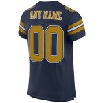 Custom Name and Number Personalized Navy Old Gold-White Authentic Football Jersey Mesh Team Personalized Navy Old Gold-White