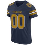 Custom Name and Number Personalized Navy Old Gold-White Authentic Football Jersey Mesh Team Personalized Navy Old Gold-White